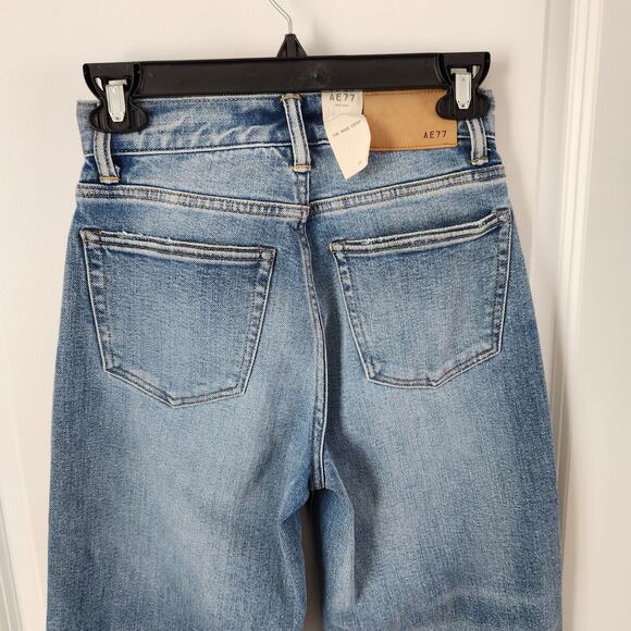 American Eagle AE77 The Wide Crop Jeans Blue Size 24 NWT - Picture 7 of 16